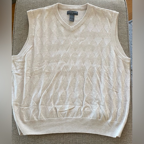 Saddlebred Men’s Cream Sleeveless Vest Sz-Large - Picture 1 of 6